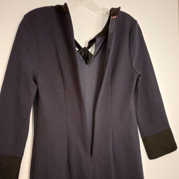 Boden Navy & Black Josie Ponte Knit Bow Neck Dress 6L - Picture 6 of 8
